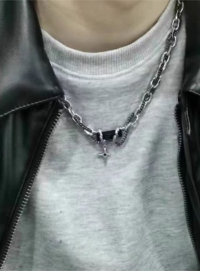 星体缠绕黑钻项链男女潮高级感高