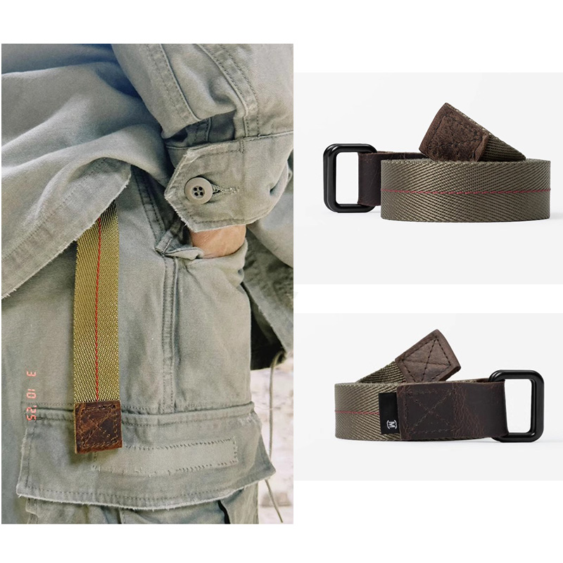 madnboys 余文乐同款25SS MADNESS 双环鹿皮扣帆布日系工装腰带