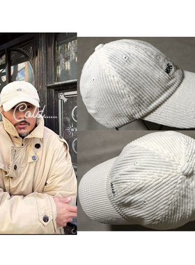 madboys余文乐MDNS新款 日产灯芯绒帽子cityboy五片棒球帽白色日