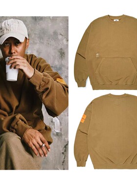 madboys清仓福利余文乐22mdns aw秋冬橙标圆领套头加绒卫衣宽松男