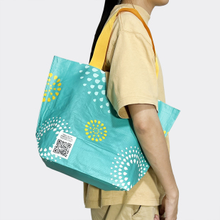 外贸单可爱元 气便携环保袋拎包编织袋手提袋防水超市购物袋饭盒袋