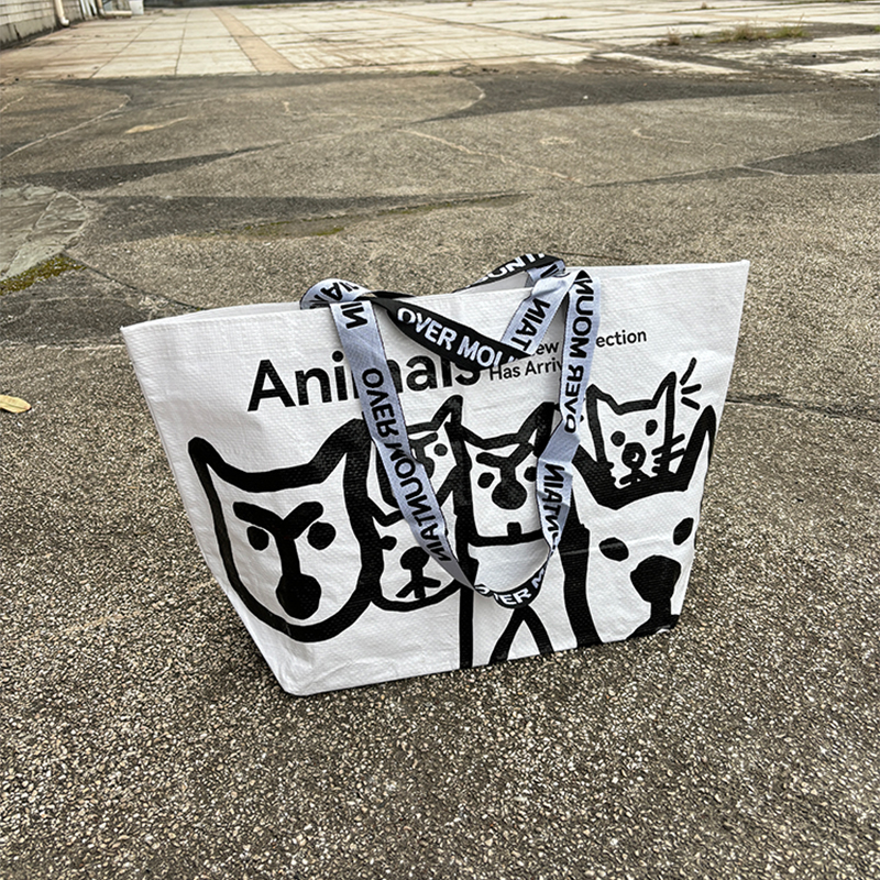 卡通大容量超市购物袋旅游家用编织袋手提环保袋快递收纳袋买菜包