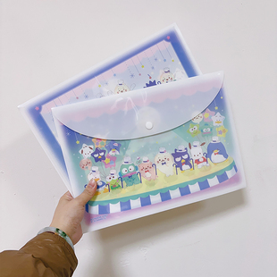 A4文件袋可爱卡通防水学生试卷办公资料收纳袋档案袋大容量整理袋