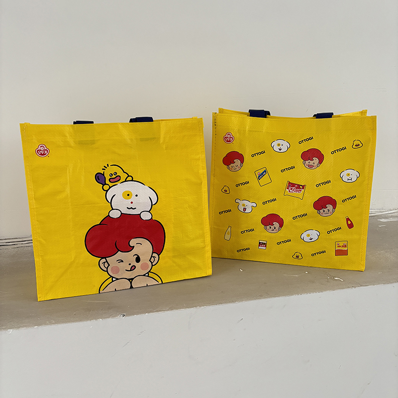 卡通可爱手提袋编织袋大容量礼品收纳袋结实便携环保袋超市购物袋