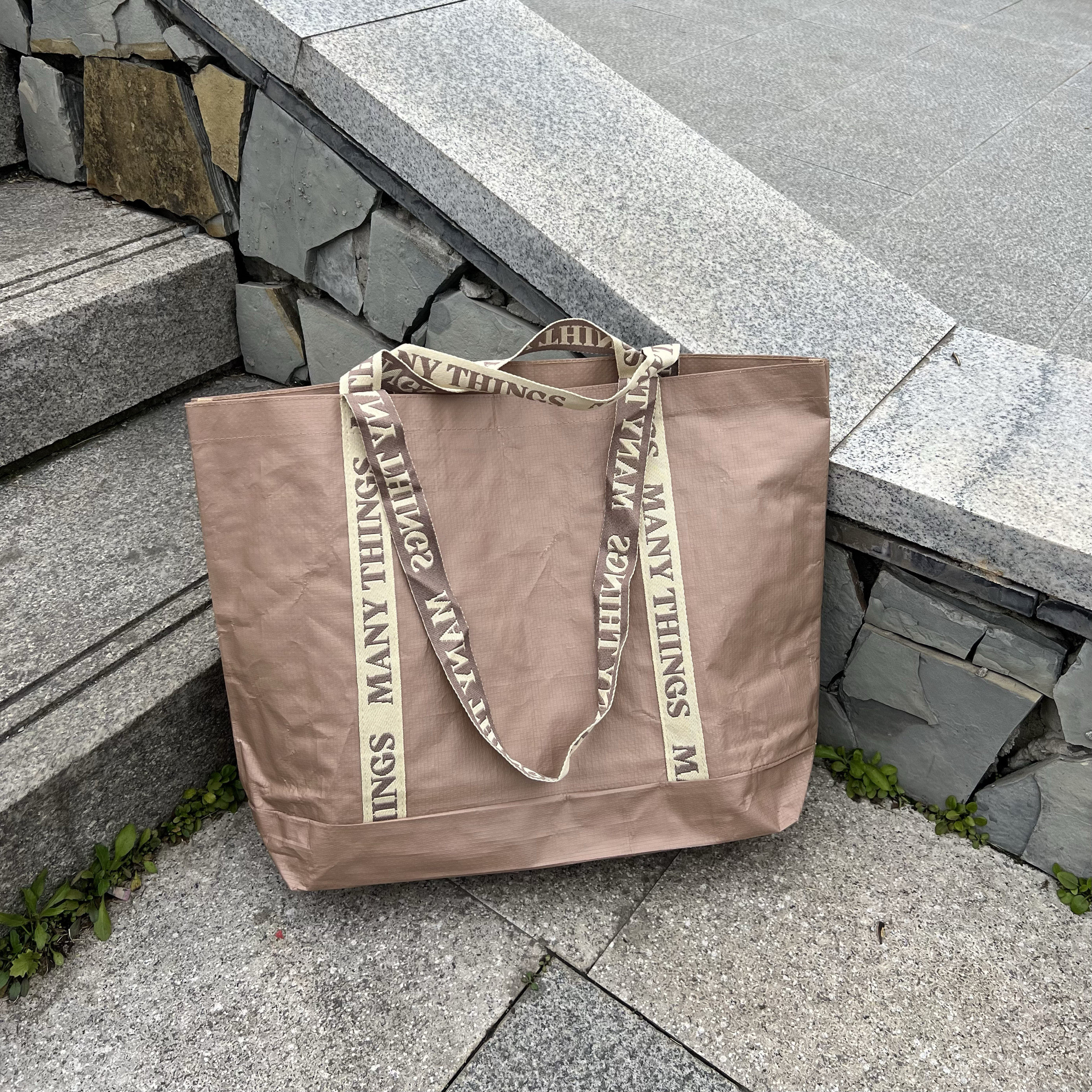 时尚便携单肩编织袋托特包大容量手提环保袋超市购物袋服装礼品袋