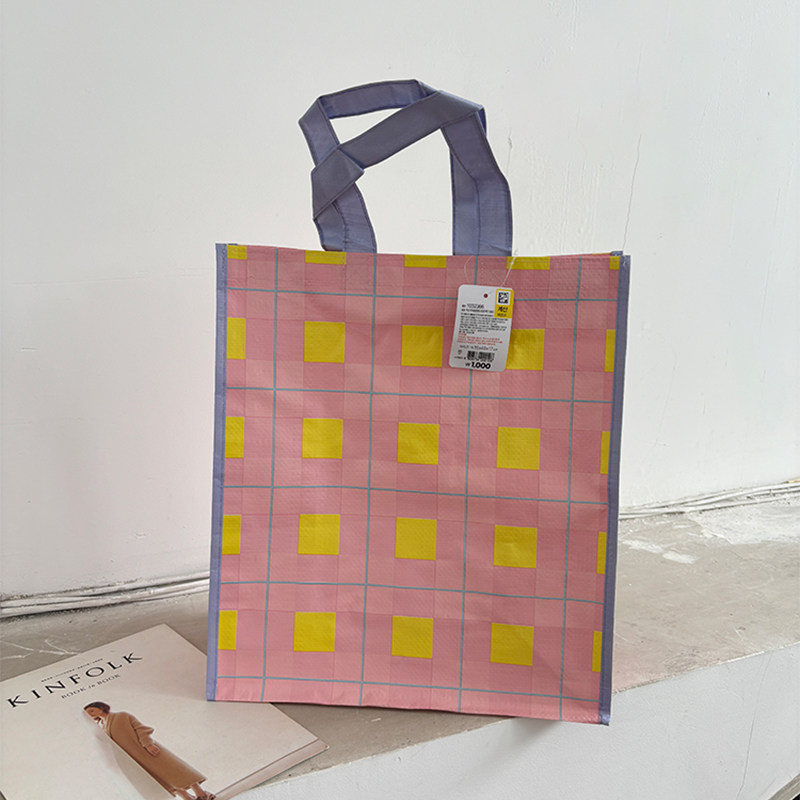 纯色编织袋手提环保袋防水大容量便携购物袋礼品包装袋服装收纳袋