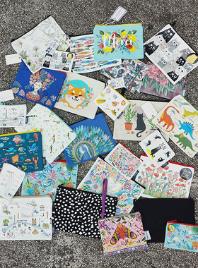 卡通帆布零钱包手拿包钱包女可放手机手包钱袋小帆布收纳包多功能