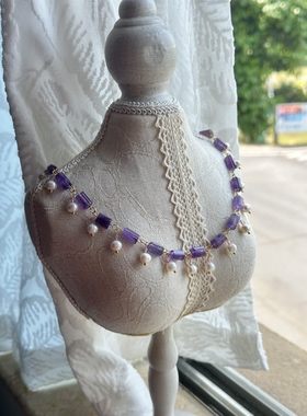 【智慧】紫水晶项链伊斯坦布尔同款式原创手作重工流苏璎珞项链