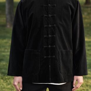 慈航布衣传统手工盘扣条绒外套纯棉