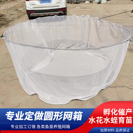 定做圆形网箱水蛭水花鱼花孵化育苗网箱鱼苗锦鲤观赏鱼养殖网箱