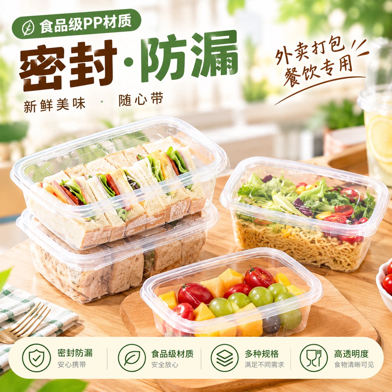 可微波加热上班轻食三明治便当盒