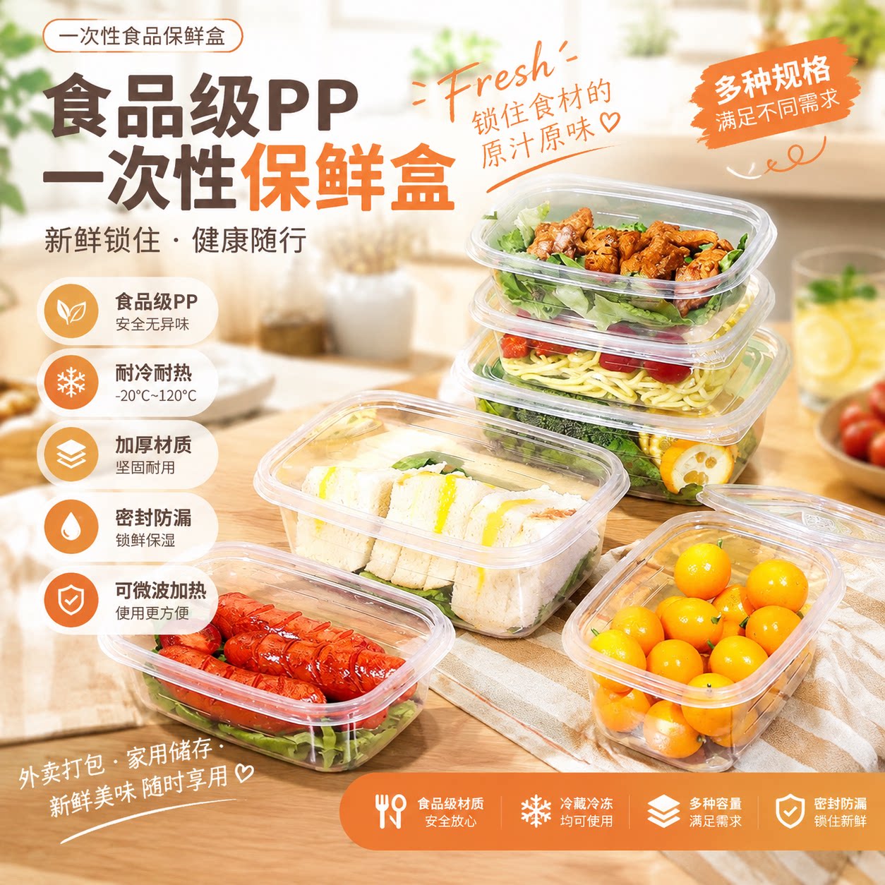 一次性保鲜盒食品级透明密封锁鲜防漏宝宝辅食果泥零食收纳保鲜盒