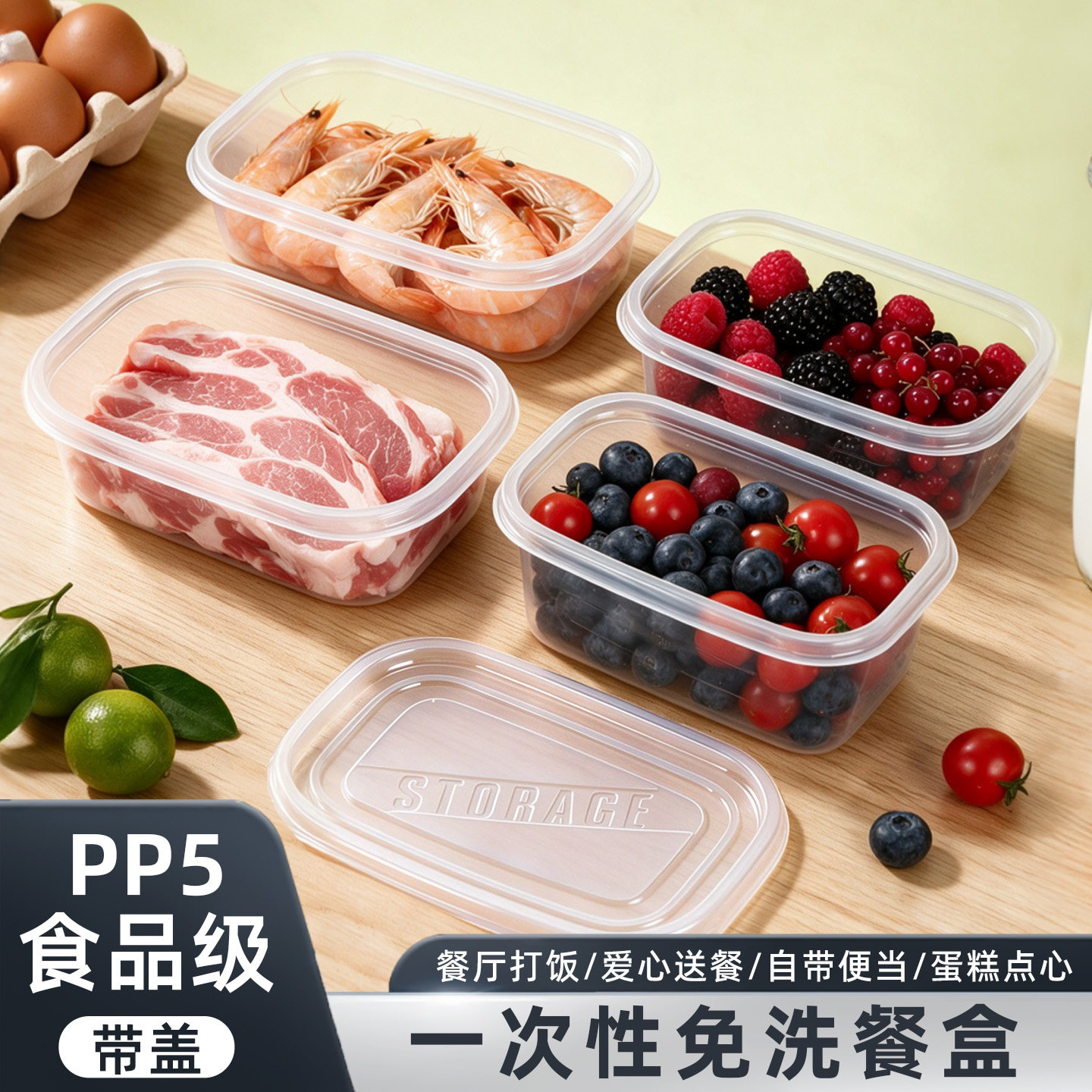 一次性免洗饭盒餐盒打包盒可微波加热食品级带盖保鲜盒便当水果盒