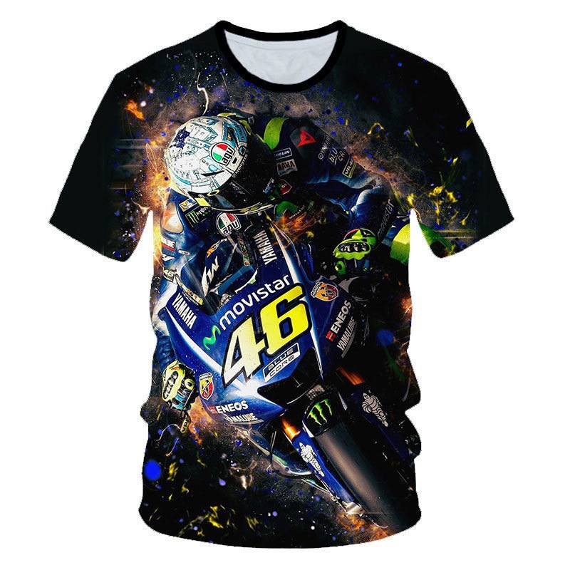 欧美VR46越野摩托车赛车手系列3D印花男士短袖T恤