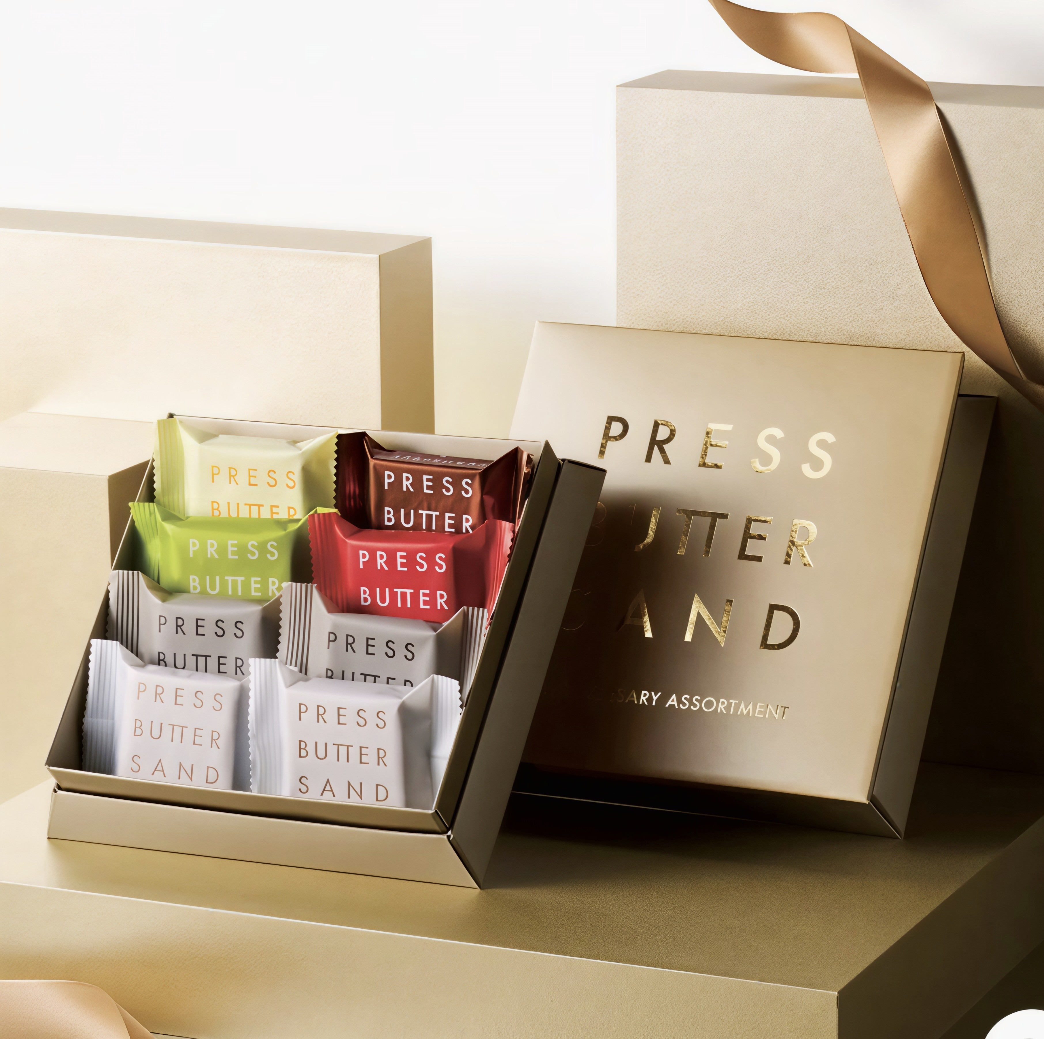 【现货大热品】日本PRESS BUTTER SAND焦糖奶油草莓杏仁饼干限定