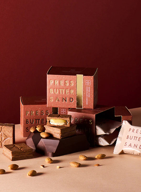 【现货】日本PRESS BUTTER SAND焦糖奶油巧克力杏仁夹心饼干礼盒