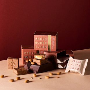 【现货】日本PRESS BUTTER SAND焦糖奶油巧克力杏仁夹心饼干礼盒