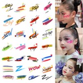 爵士舞妆容贴街舞化妆架子鼓脸亮片彩绘装 饰儿童女表演男孩演出