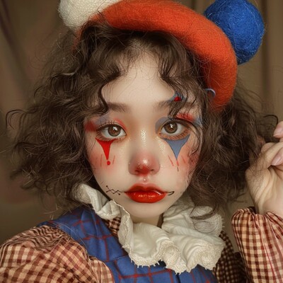 万圣节小丑妆容脸贴 可爱鬼纹身贴 爱心南瓜纸女巫修女儿童脸贴纸