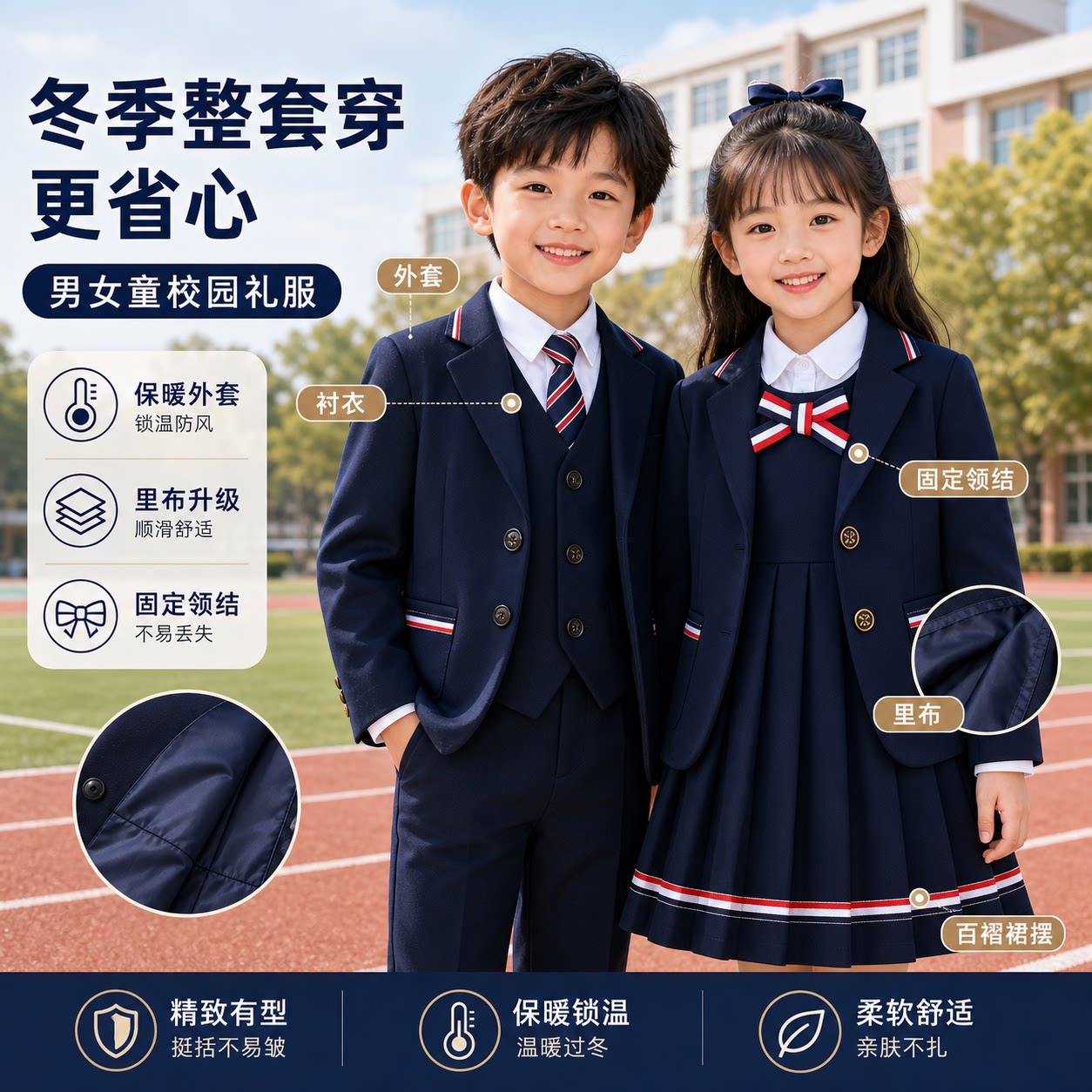 男女童冬季礼服主持人2026儿童西装套装新中式国风演出服花童西服