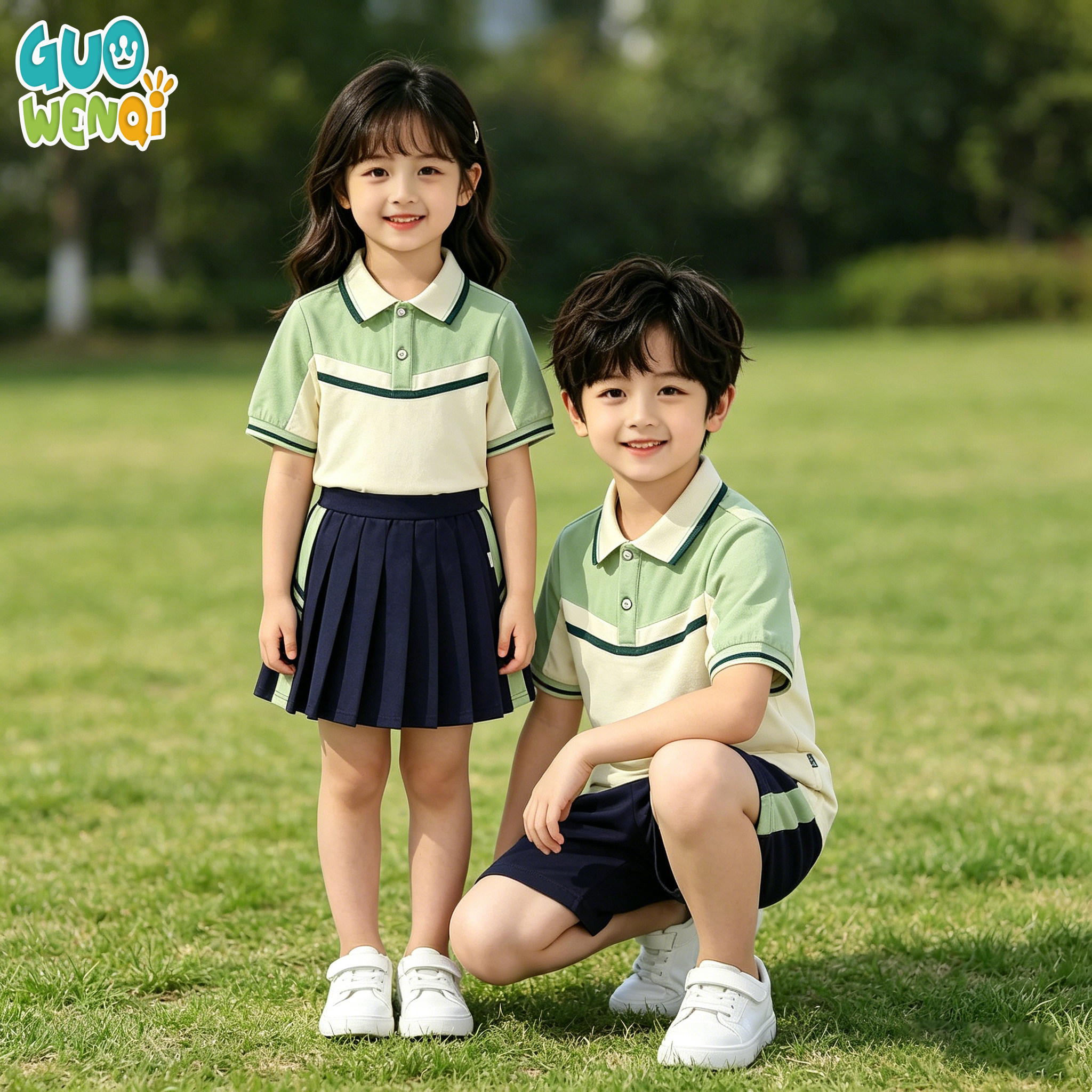 深圳儿童校服夏季小学生运动套装男女幼儿园园服T恤户外休闲套装