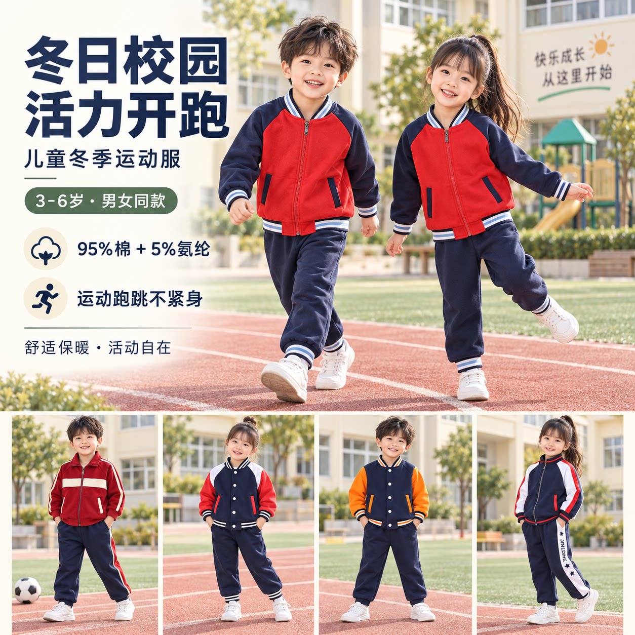 男童套装冬季儿童运动衣服2026新款幼儿园园服潮帅气小少爷两件套