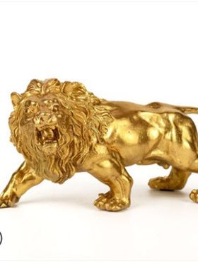 纯铜雄狮电视柜店铺公司摆件