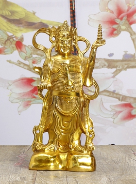 纯铜神像李靖客厅供奉托塔天王