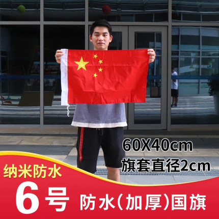 淘禧6#党旗6号标准国旗6#防水党旗国旗红旗五星红旗60*40cm户外小红旗6号小国旗六号小党旗6#小旗子小旗帜