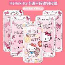 Hellokitty适用苹果5s卡通钢化膜iPhone4s可爱软边膜6/6splus不碎边7p/8plus钢化玻璃SE2全屏SE3保护贴防爆膜