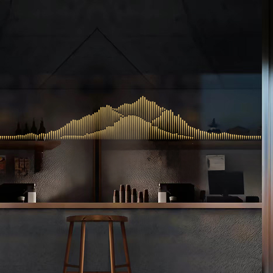 金山银山玻璃门橱窗防撞腰线贴中餐厅酒店装饰店面商场办公室贴膜