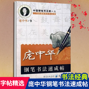 庞中华钢笔书法速成帖书法篆刻硬笔书法庞中华行楷书字帖小学生成人练字帖钢笔大学生行书速成初学者摹帖
