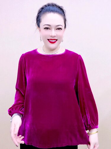 桑蚕丝小衫时尚高档气质百搭减龄宽松大码007*