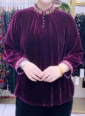 桑蚕丝小衫时尚高档气质百搭减龄宽松大码10ACD2212