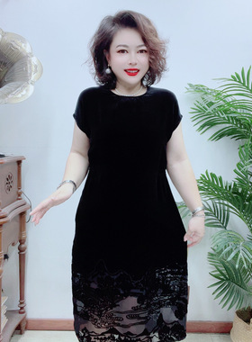 桑蚕丝时尚显瘦山水画连衣裙43A2216