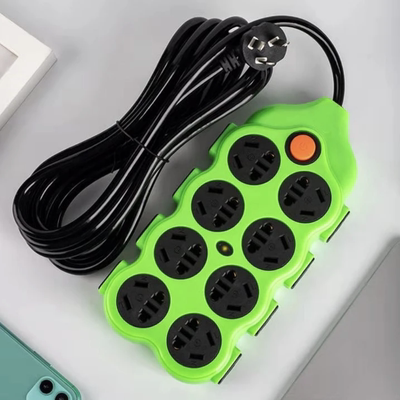 56孔绿色家用排插多孔插座面板宿舍带开关延长线电插板电源接线板