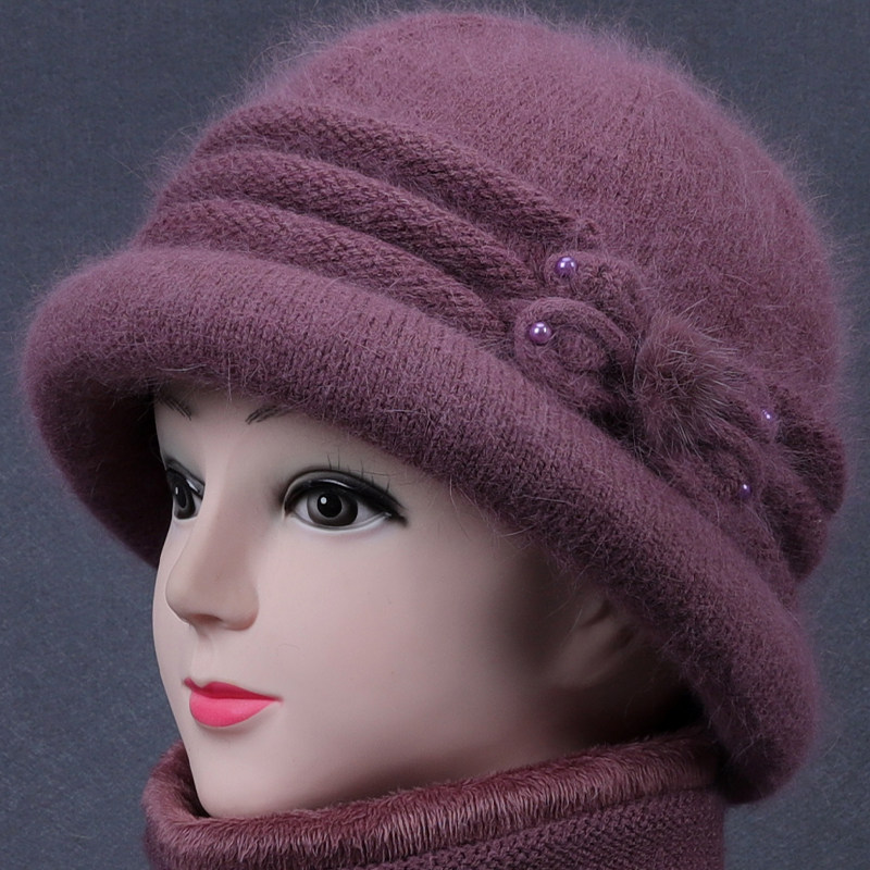 中老年人帽子女秋冬天媽媽兔毛線針織帽奶奶加絨厚老太太保暖棉帽在類目 服飾配件/皮帶/帽子/圍巾, 帽子中 - 來自Buy2taobao.com提供專業的淘寶代購服務