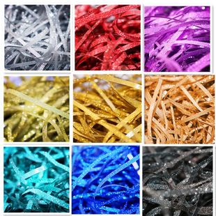 闪光拉菲草金银礼盒包装盒填充物结婚礼品喜糖盒碎纸丝亮晶晶