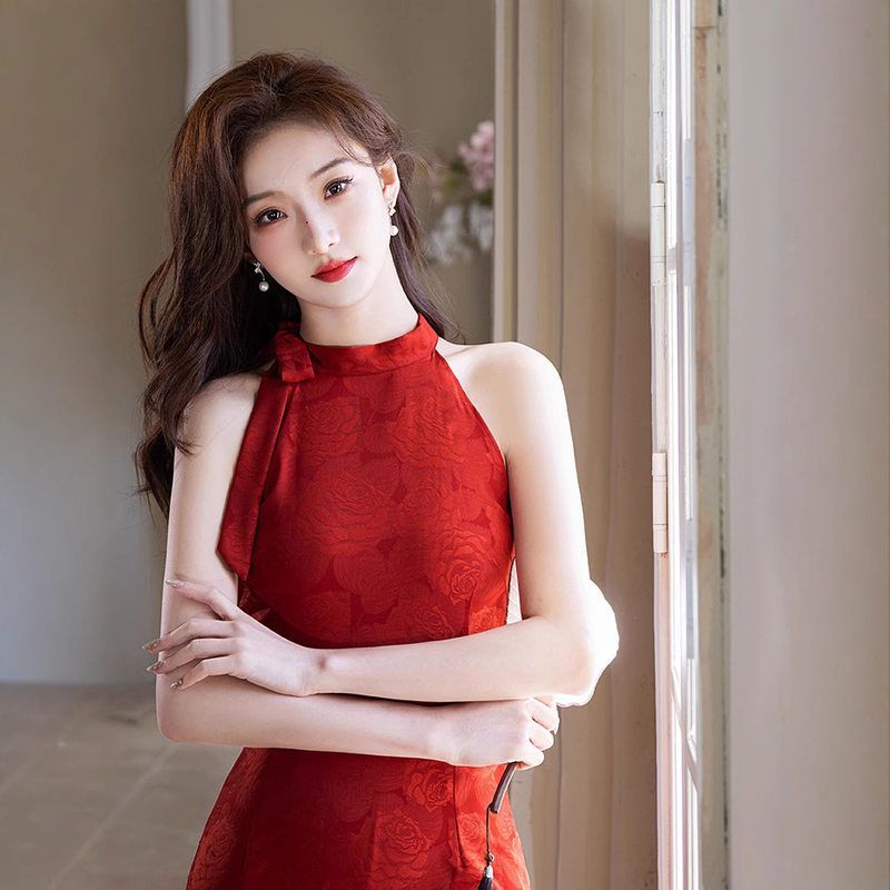曼玉露肩高贵夏季少女性感气质