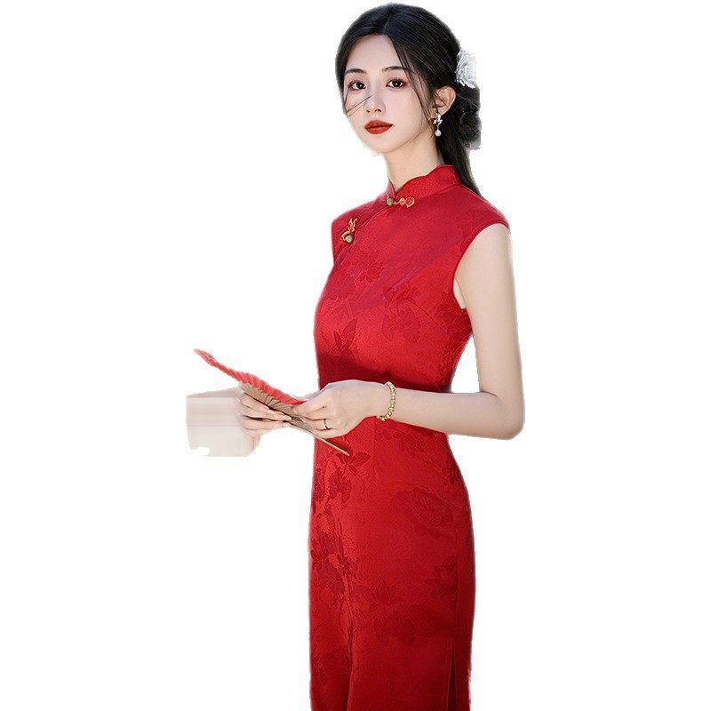 韵格红色红色领证结婚新娘旗袍