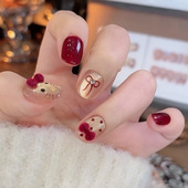 穿戴美甲手工指甲贴片 穿戴甲2025新年款 10片手工款 kt蝴蝶猫眼