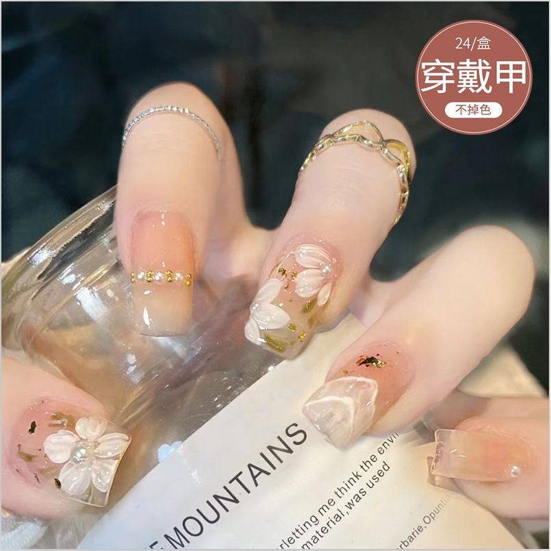 2026年新款儿童美甲穿戴甲感短款山丘金箔茶花24片假指甲贴片,彩妆/香水/美妆工具,美甲工具,淘宝优惠券,粉丝福利购,淘宝优惠卷