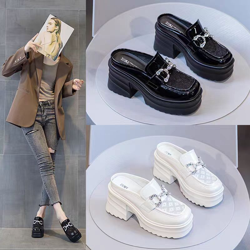 厚底包头半拖鞋小香风夏季新款