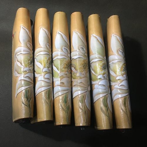 手工制作 荷花图案 A级进口牛皮 女式手包