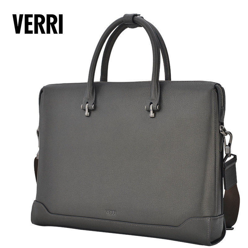 verri男士公文包大容量真皮商务包单肩斜跨品牌新款单肩男包