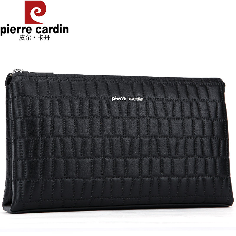 皮尔卡丹男士手包钱包牛皮手拿包男款手抓包真皮大容量商务男包