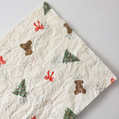 可爱圣诞节包装 饰丝带出卡打包材料 纸花束手揉内衬纸雪梨纸礼物装