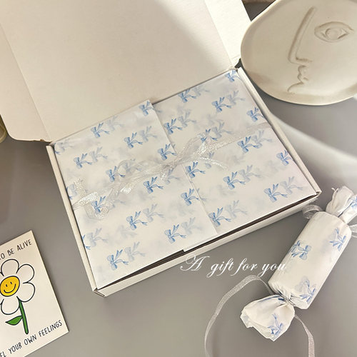 ins高颜值雪梨纸公主风蝴蝶结礼品礼盒衣服包装纸 飞机盒内衬打底