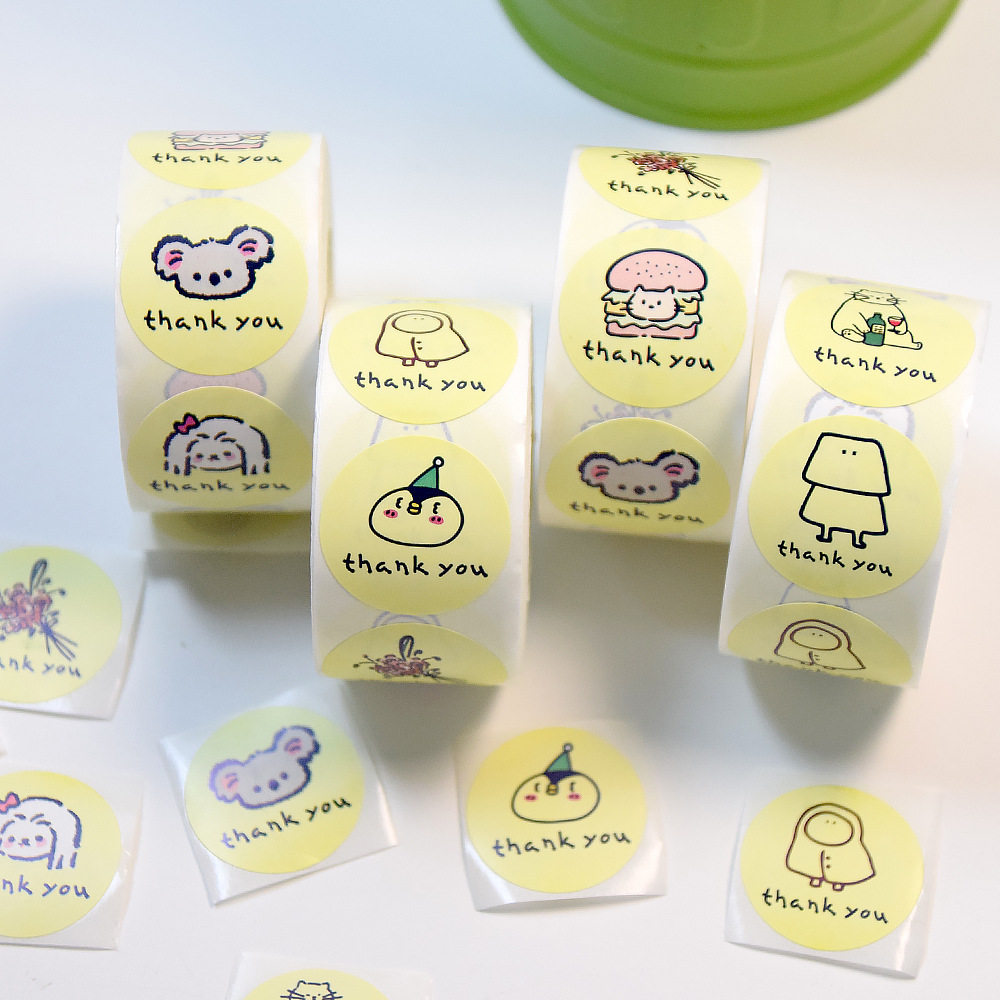 ins萌趣韩国动物贴纸出卡打包材料diy礼物装饰封口贴感谢谢你标签,文具电教/文化用品/商务用品,贴纸/立体贴纸,淘宝优惠券,粉丝福利购,淘宝优惠卷