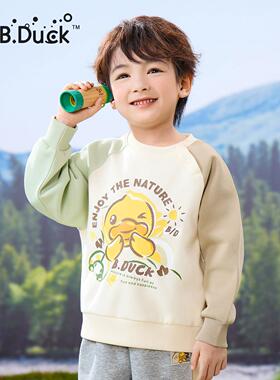 B.Duck小黄鸭童装女童卫衣2025新款春装童插肩袖上衣 BF1608061